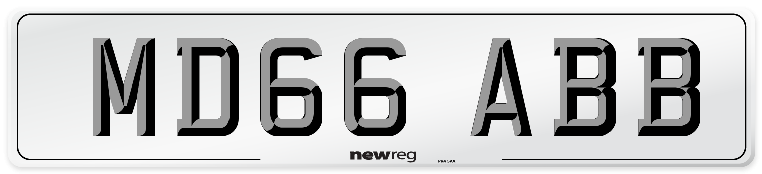 MD66 ABB Number Plate from New Reg